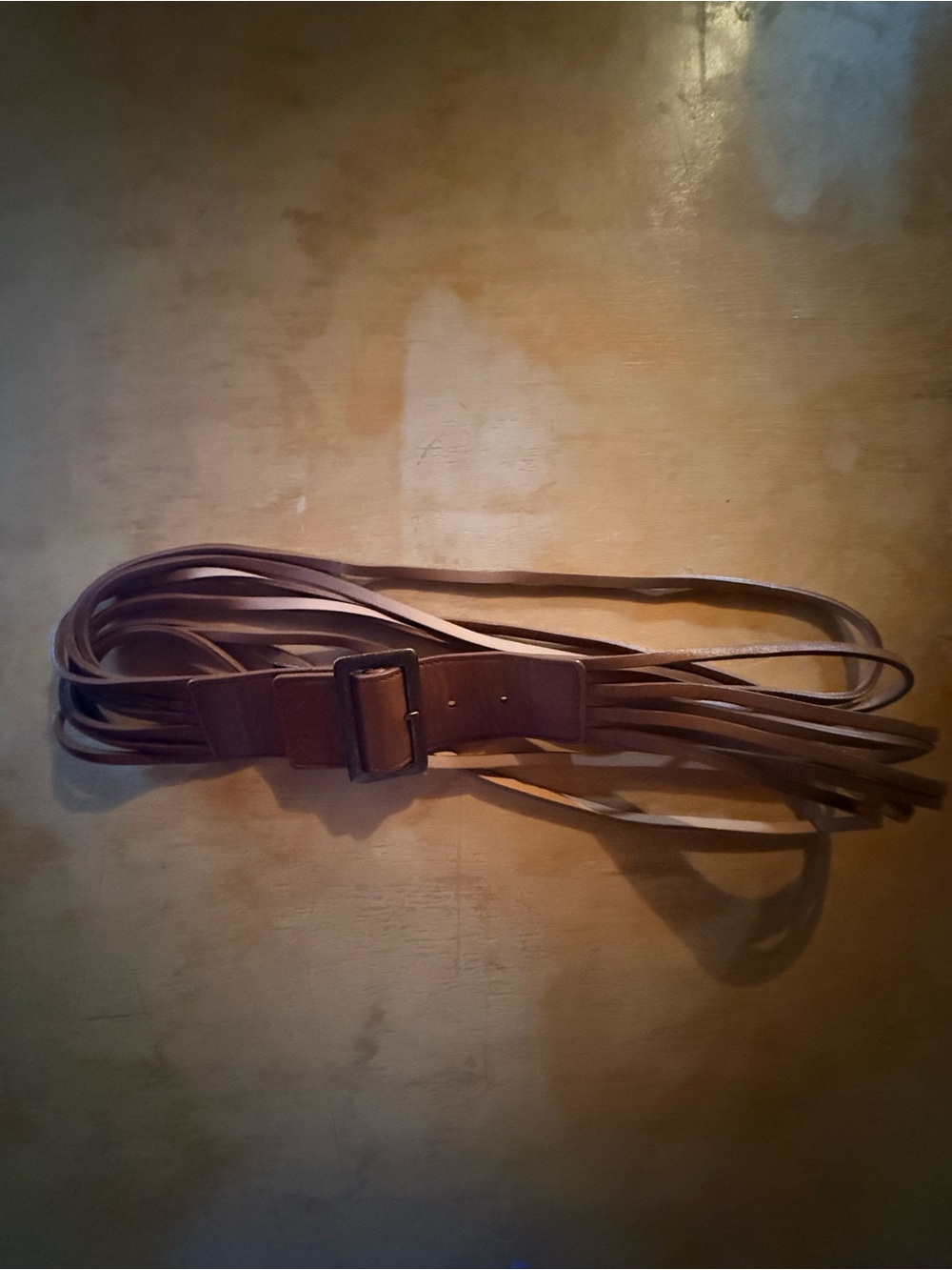 Y2K vintage Talula (Aritzia) Women's Multi-Strap Brown Leather Waist Belt